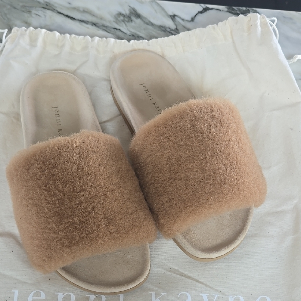 Jenni Kayne Women's Tan Shearling Slides